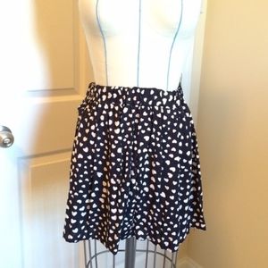 Nordstrom Ace Delivery navy white heart skater skirt